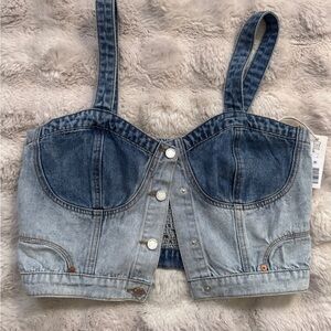 Blank NYC Blue Denim Top